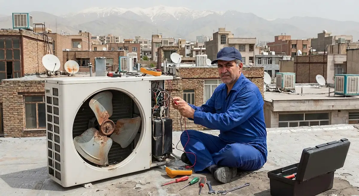 علت کار نکردن فن کولر گازی، و چگونگی تعمیر آن